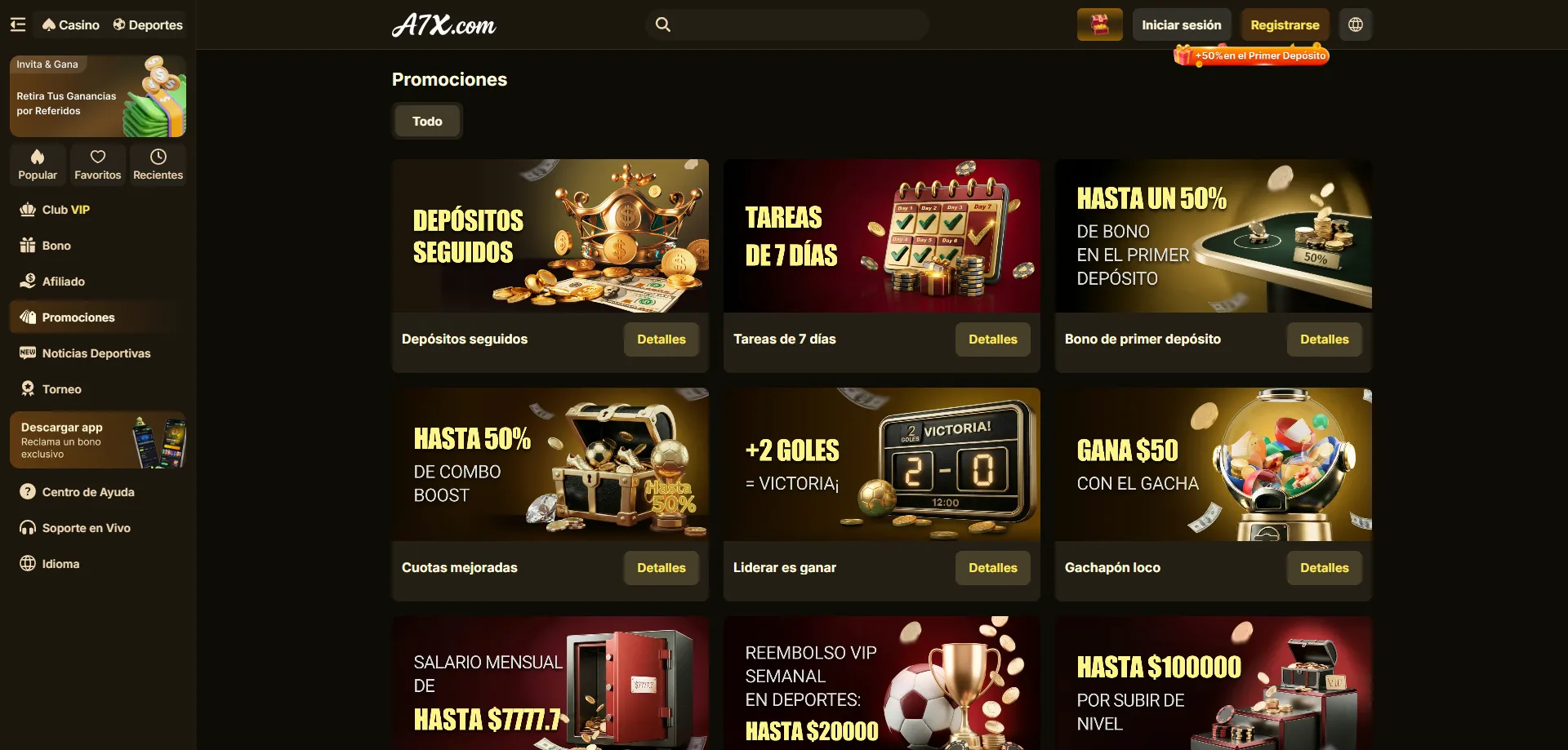 A7X Casino bonos y promociones para jugadores en México 2026